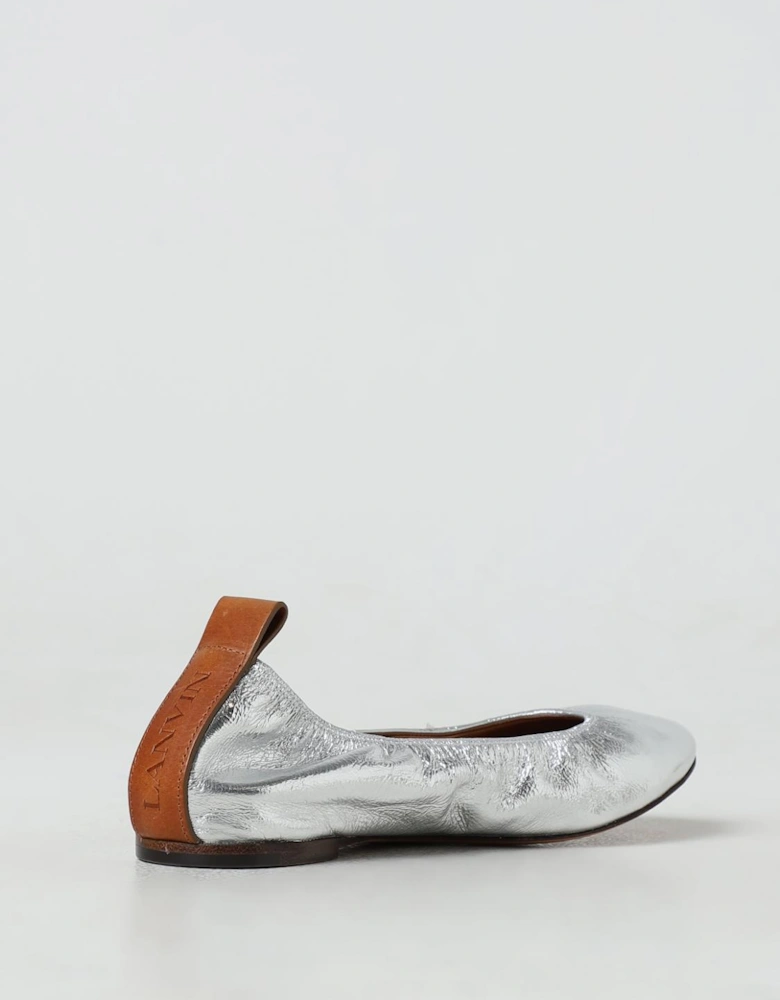 Metallic Leather Pointy Toe Flats