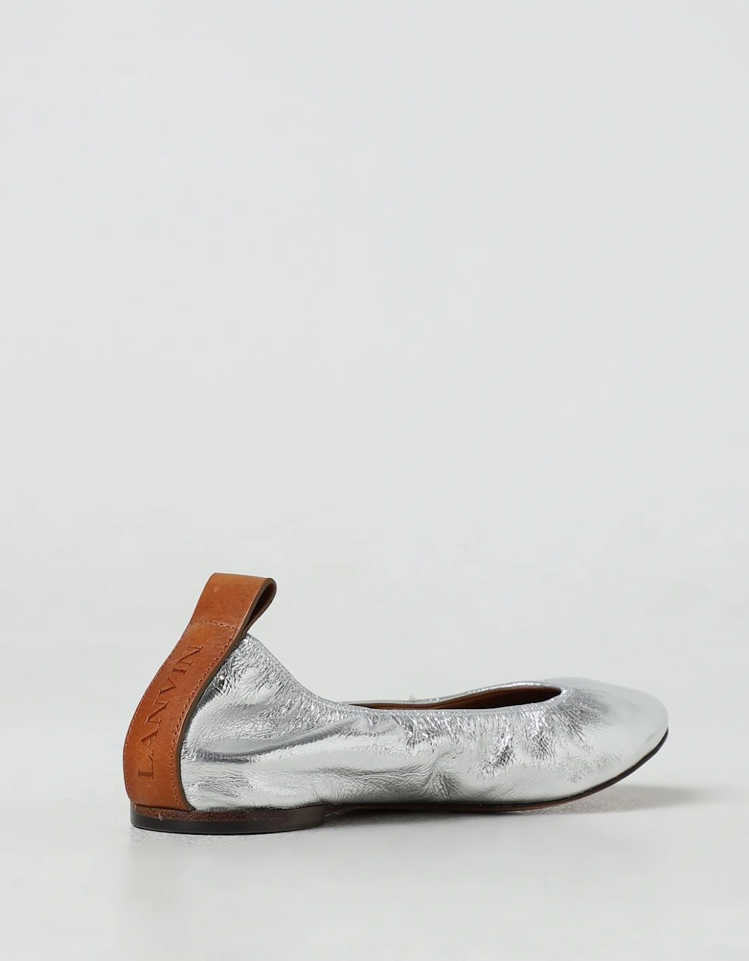 Metallic Leather Pointy Toe Flats