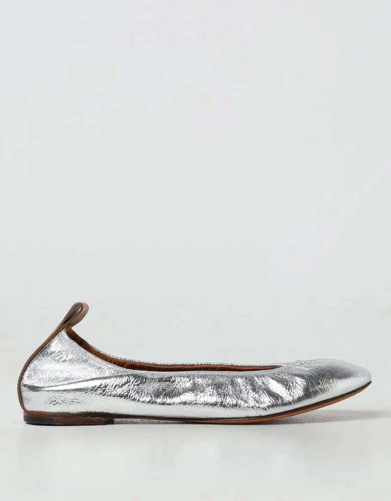 Metallic Leather Pointy Toe Flats