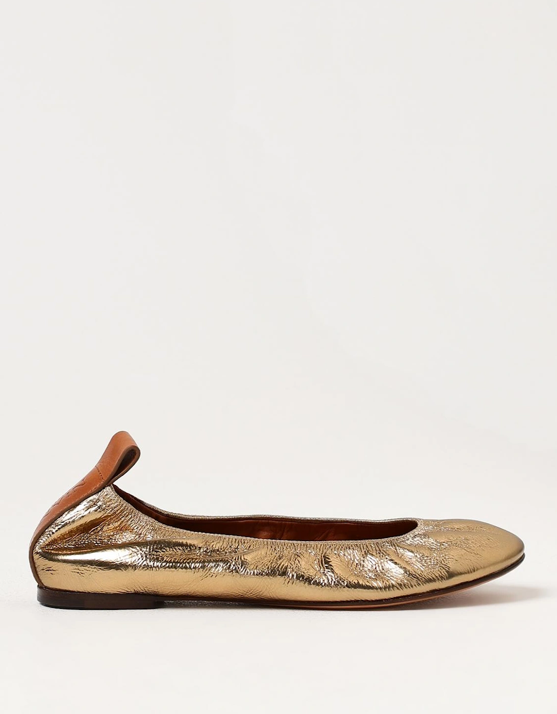 Metallic Leather Pointy Toe Flats