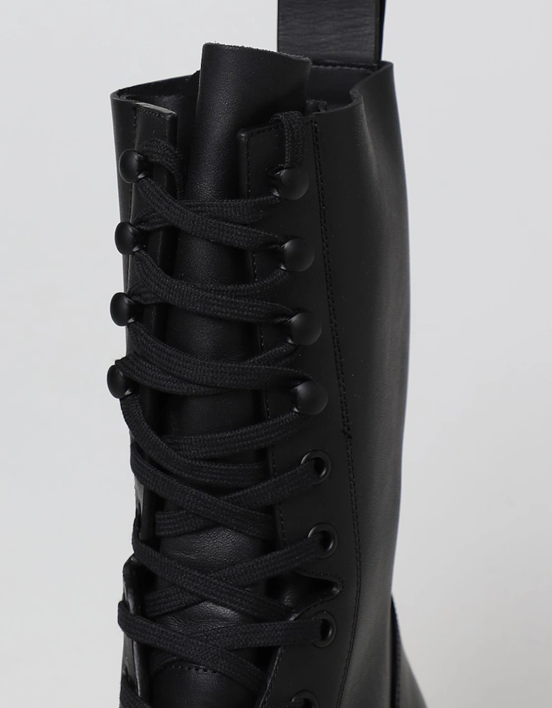 Leather Combat Boots Chunky Sole