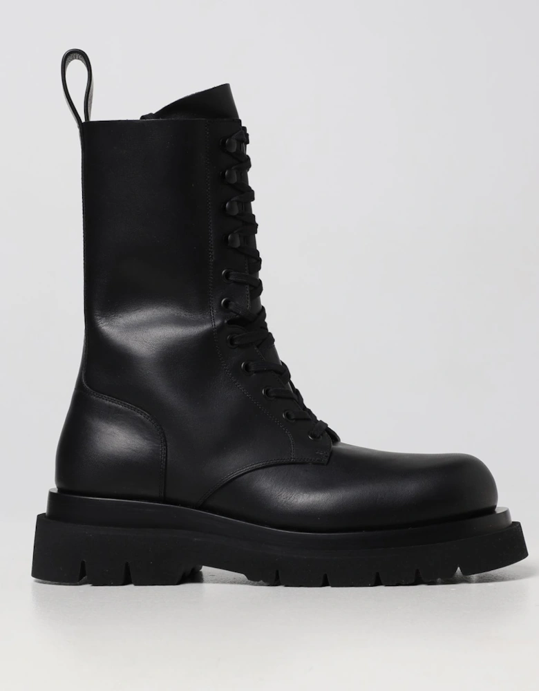 Leather Combat Boots Chunky Sole