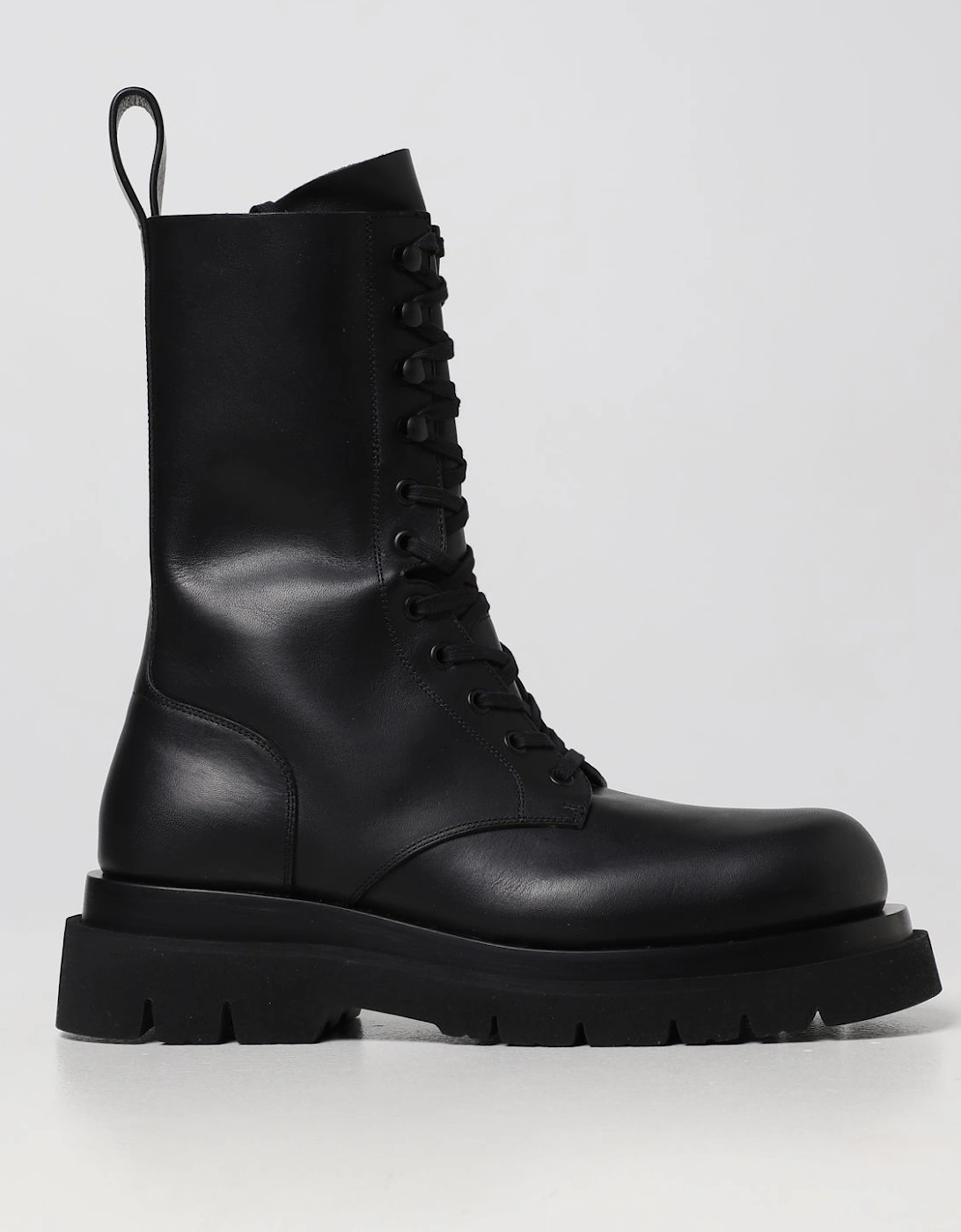 Leather Combat Boots Chunky Sole