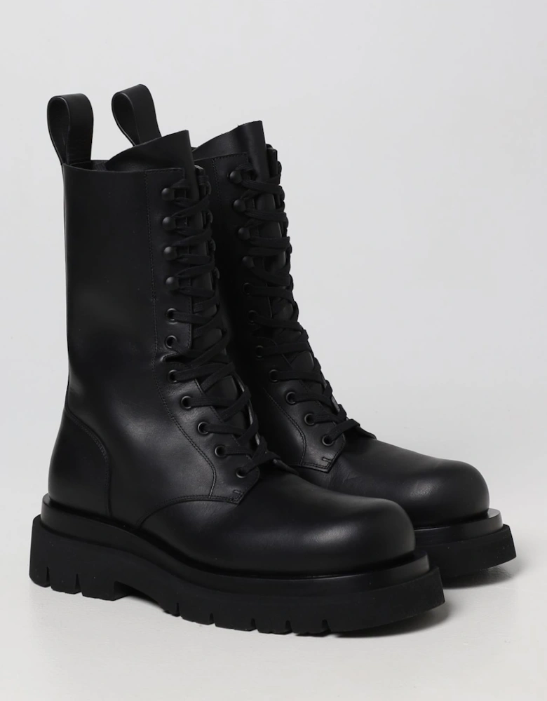 Leather Combat Boots Chunky Sole