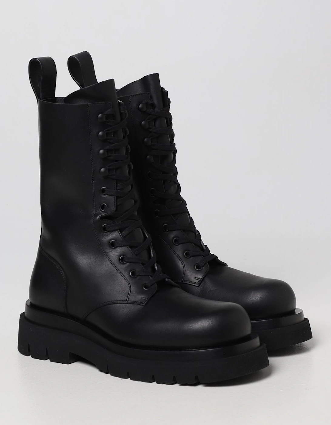 Leather Combat Boots Chunky Sole