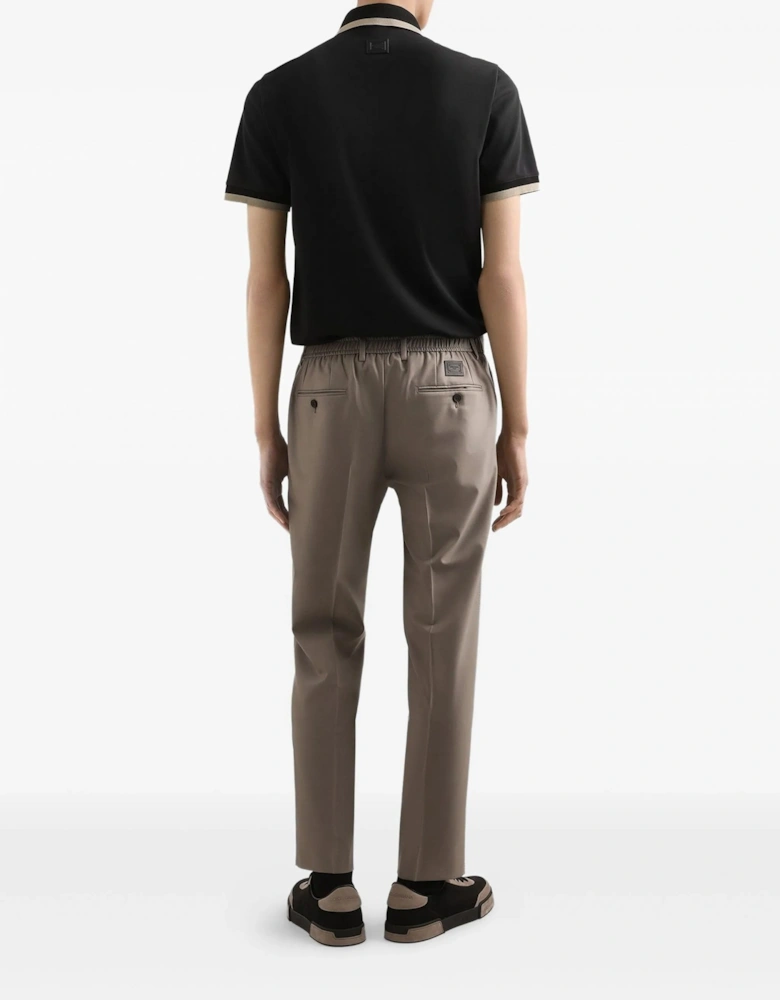 Contrast Trim SS Polo Black