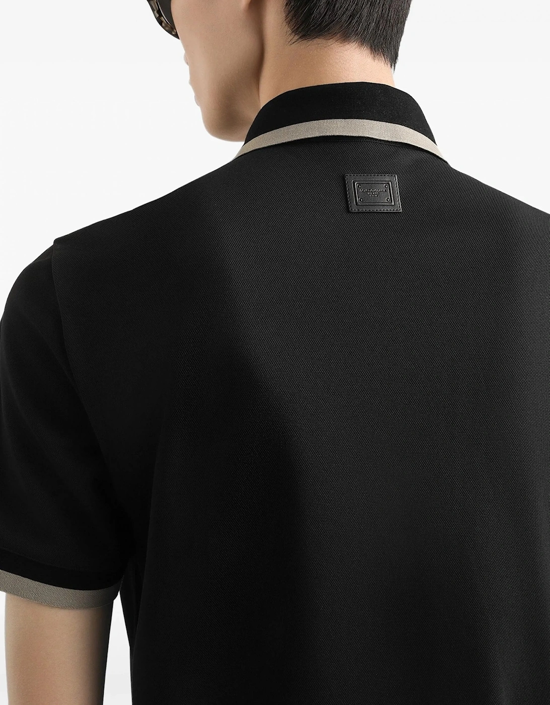 Contrast Trim SS Polo Black