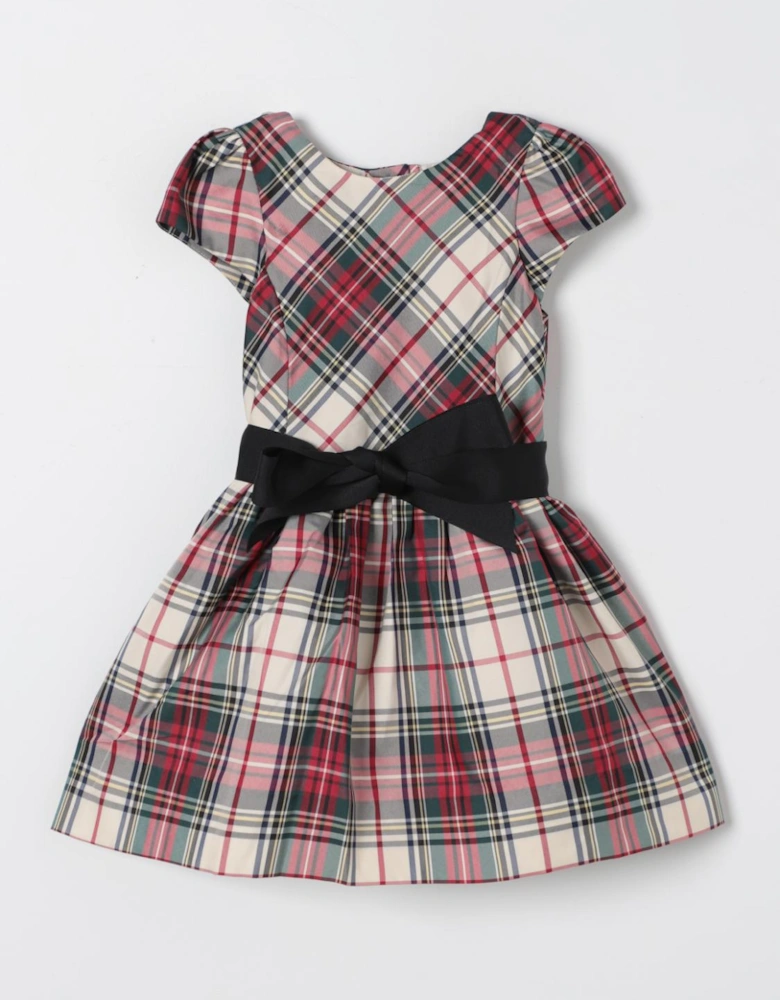 Plaid ALine Dress with Bow