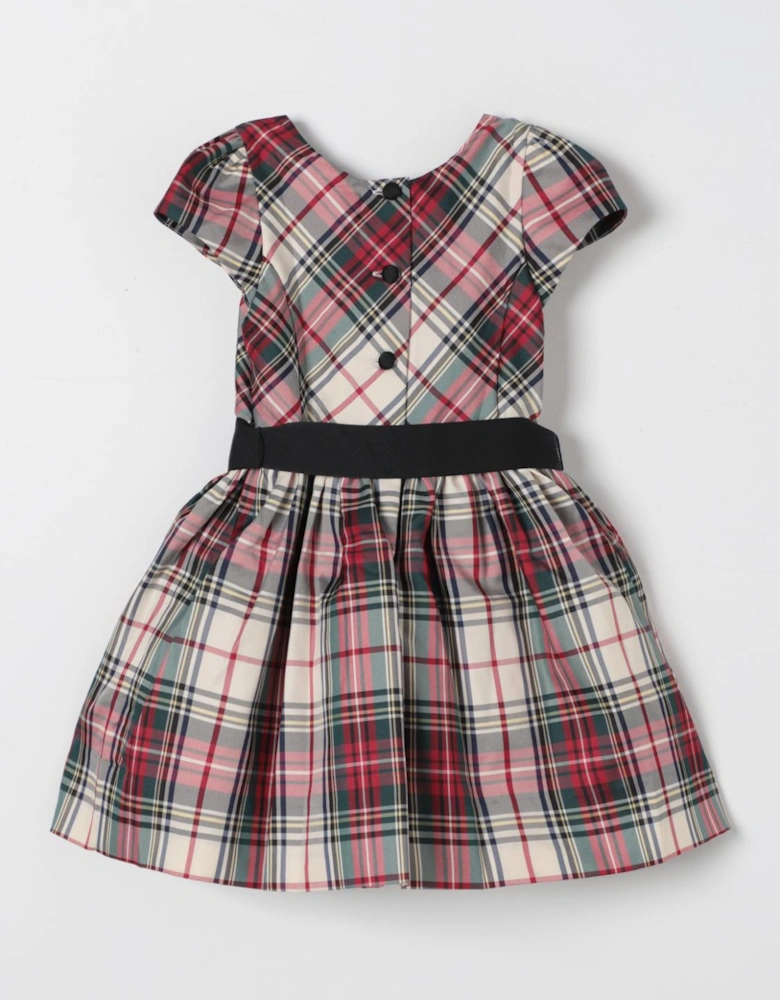 Plaid ALine Dress with Bow