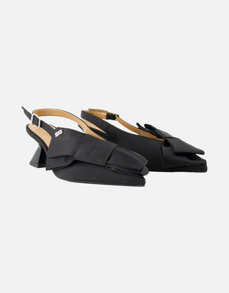 Slingback Satin Bow Heels
