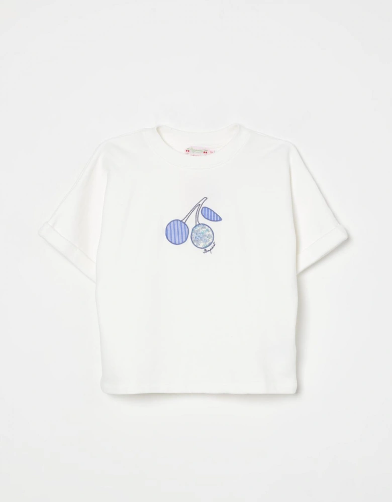 Girls Cherry Embroidered Tee