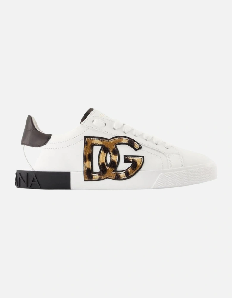 Leopard Print Logo Sneakers