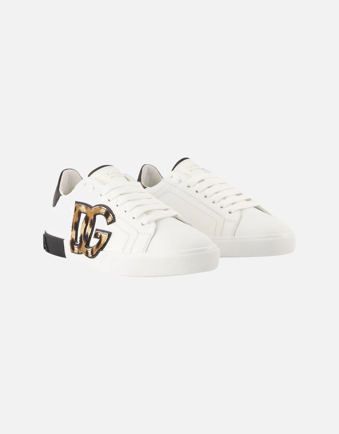 Leopard Print Logo Sneakers