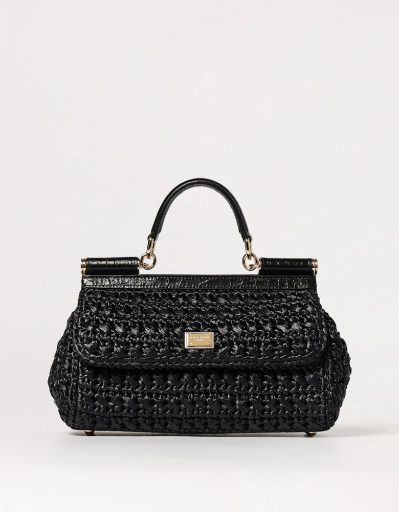 Elegant Leather Handbag with Top Handle and Gold-Tone Hardware