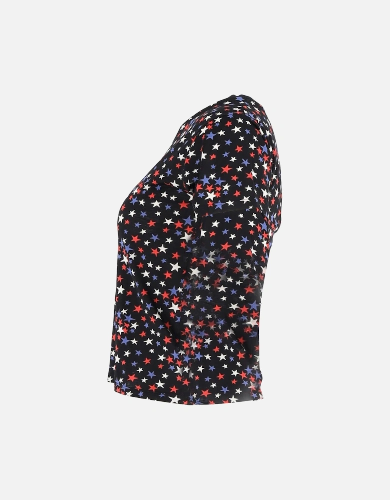 Star Print Short Sleeve Top