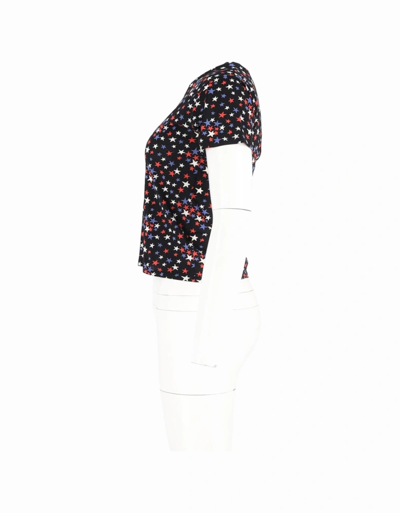 Star Print Short Sleeve Top