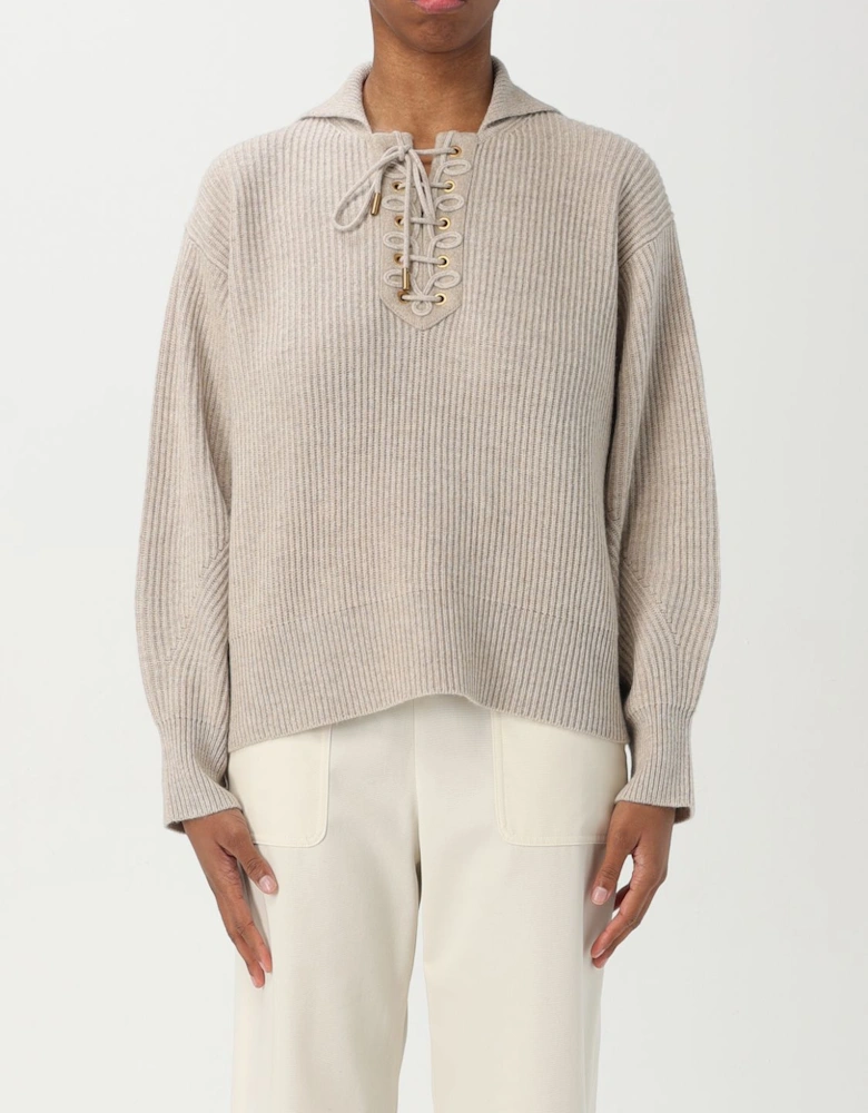 LaceUp Ribbed Cashmere Pullover