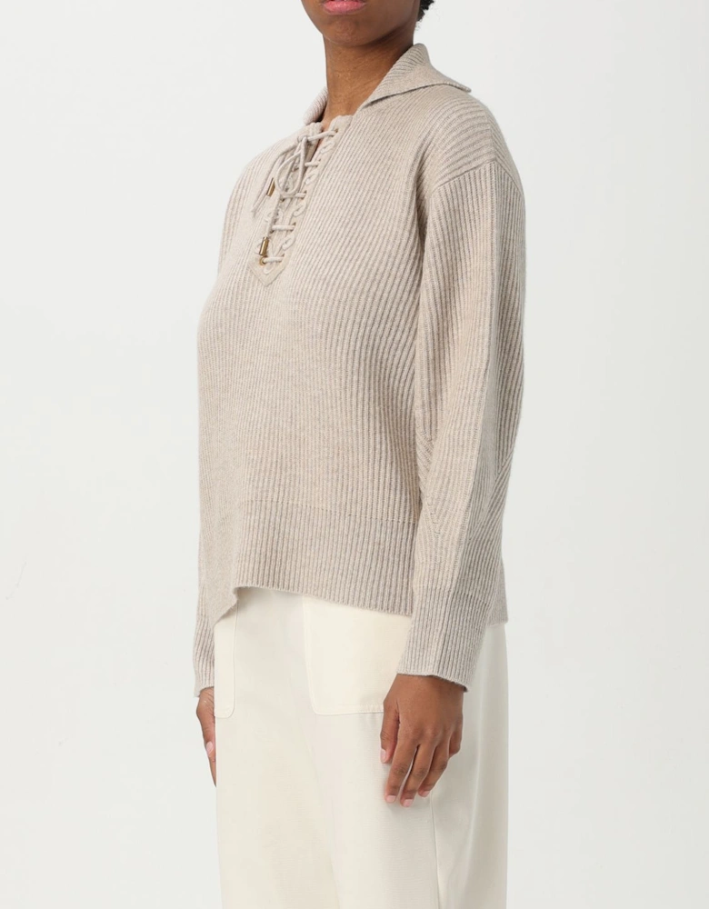 LaceUp Ribbed Cashmere Pullover