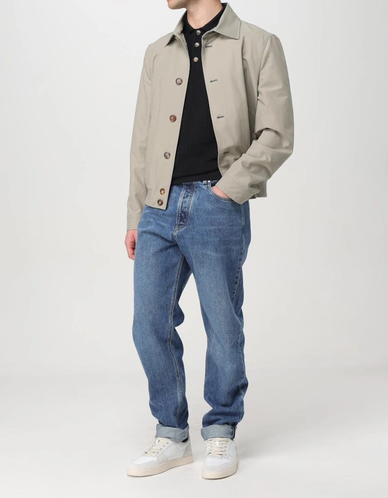 Ribbed Knit Long Sleeve Polo Sweater