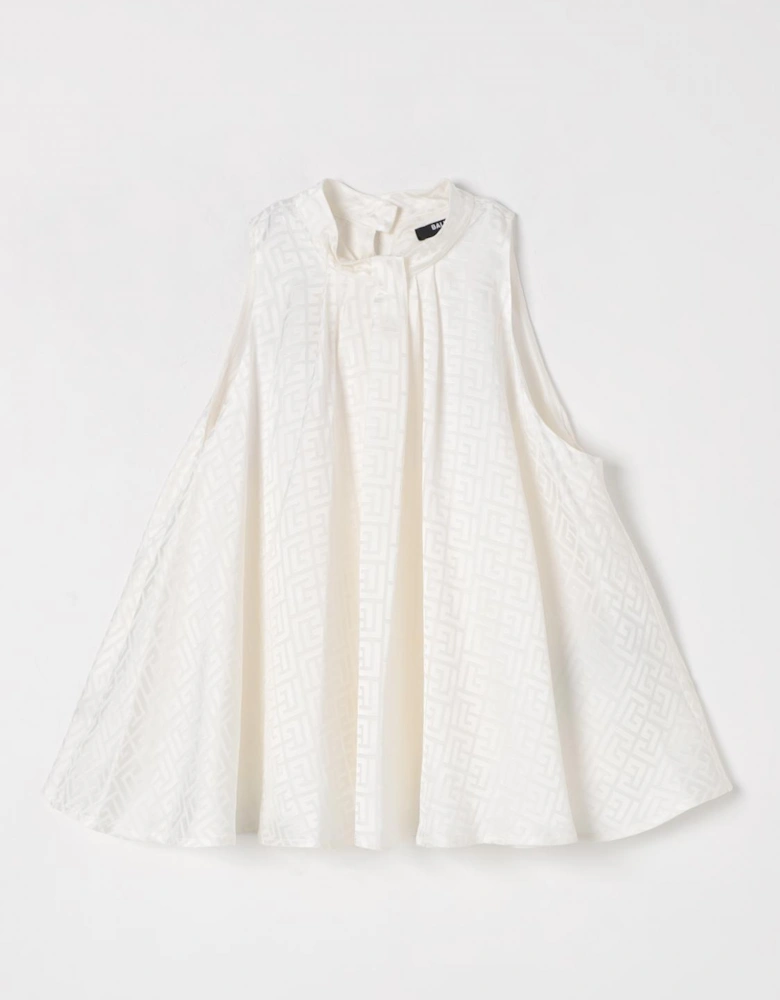 Sleeveless GeometricPrint Blouse