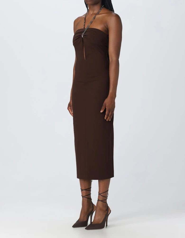 Halter Neck Midi Dress Keyhole Cutout