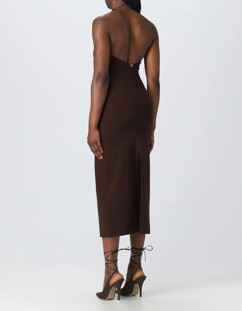Halter Neck Midi Dress Keyhole Cutout