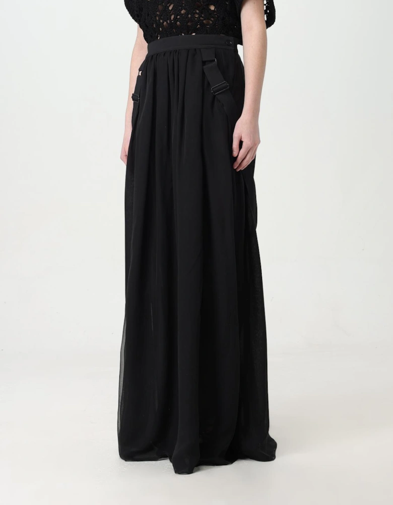Pleated Maxi Skirt with Straps