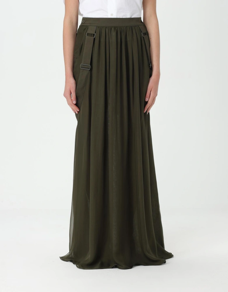 Pleated Maxi Skirt with Straps