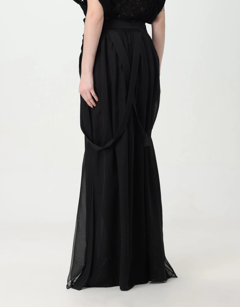 Pleated Maxi Skirt with Straps