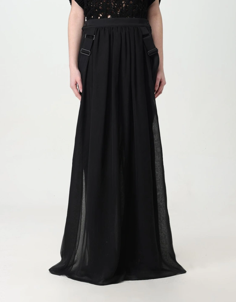 Pleated Maxi Skirt with Straps