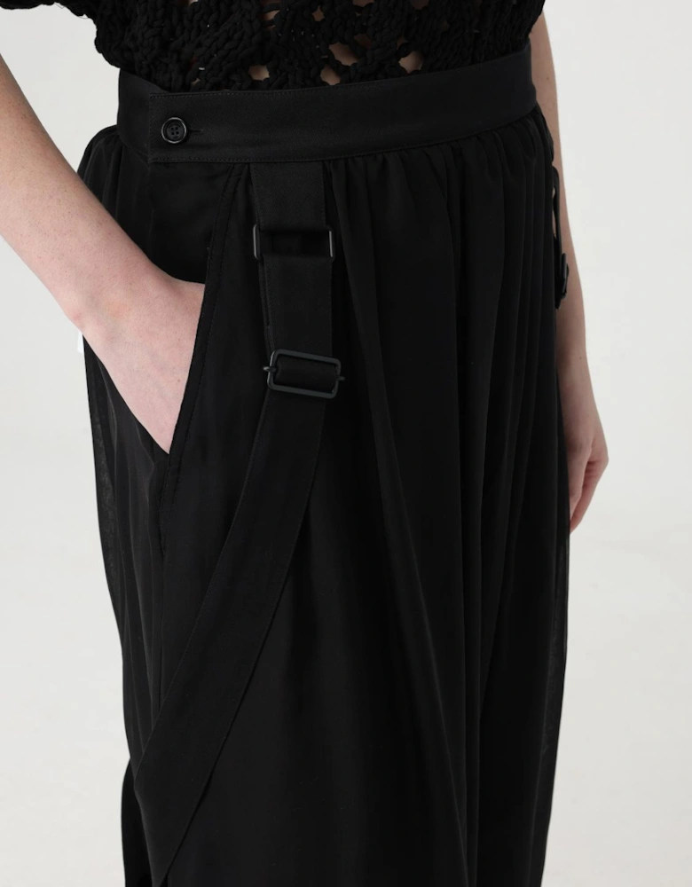Pleated Maxi Skirt with Straps