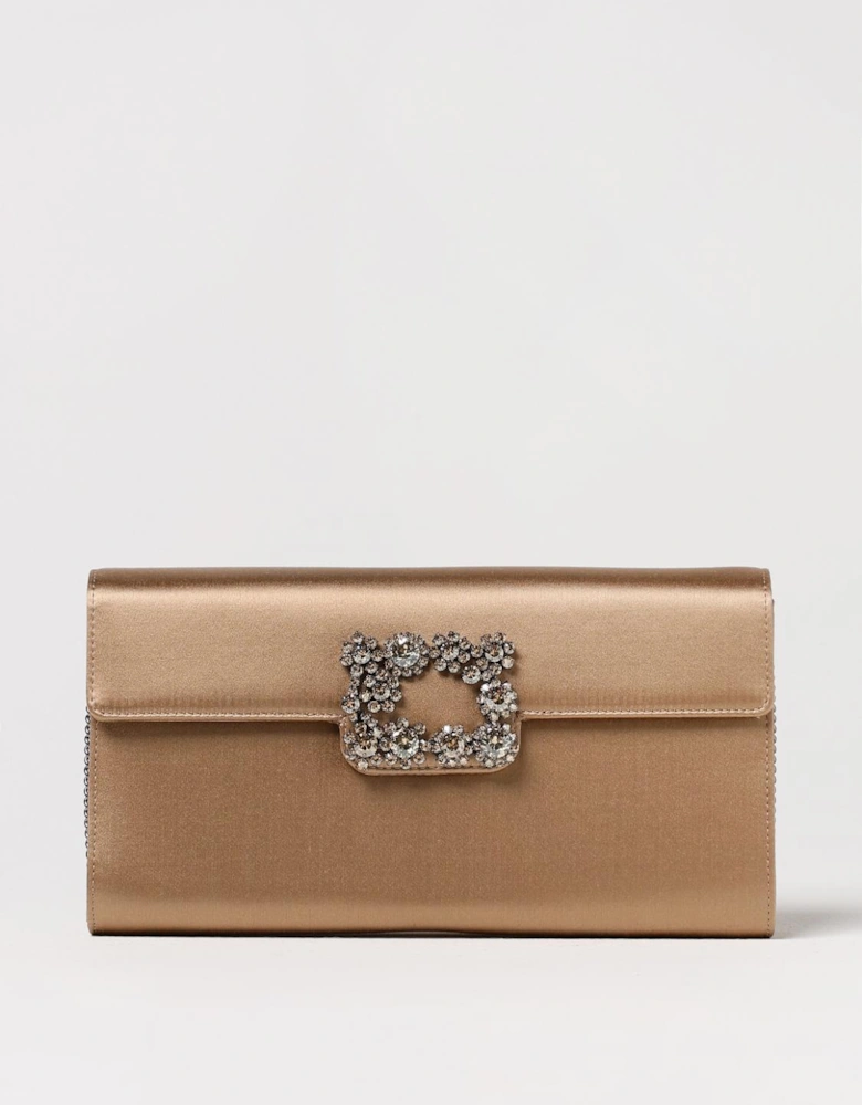 Crystal Buckle Satin Clutch