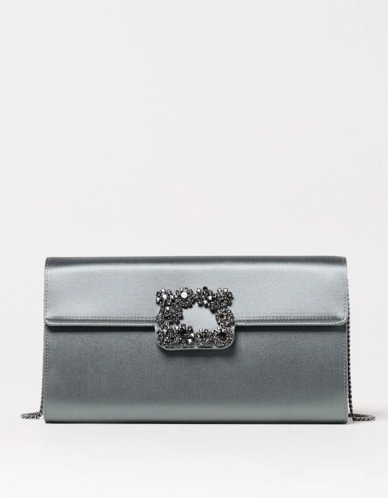 Crystal Buckle Satin Clutch