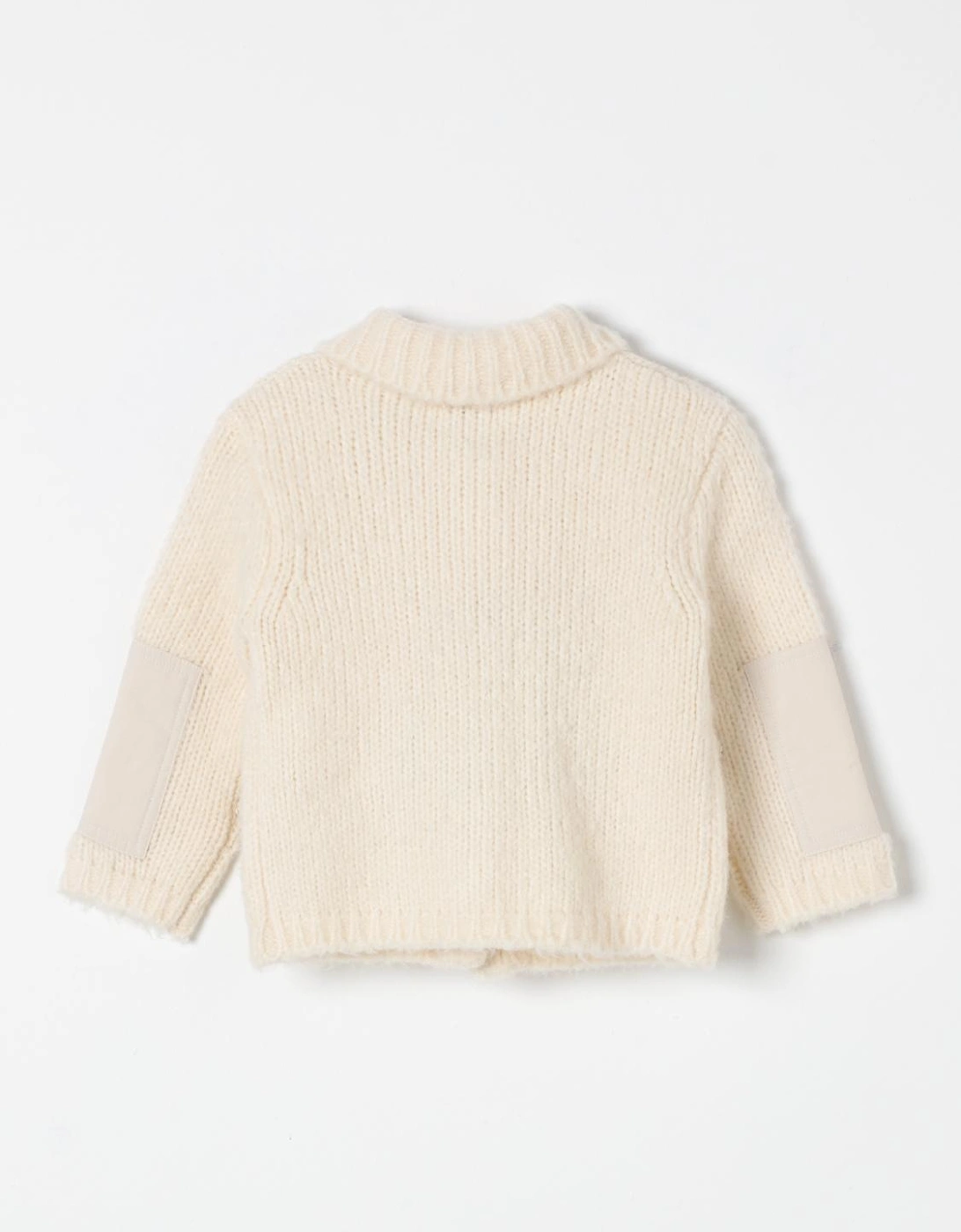 Kids Cardigan Patch Pockets Soft Wool