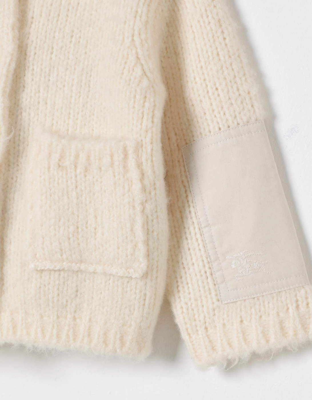 Kids Cardigan Patch Pockets Soft Wool