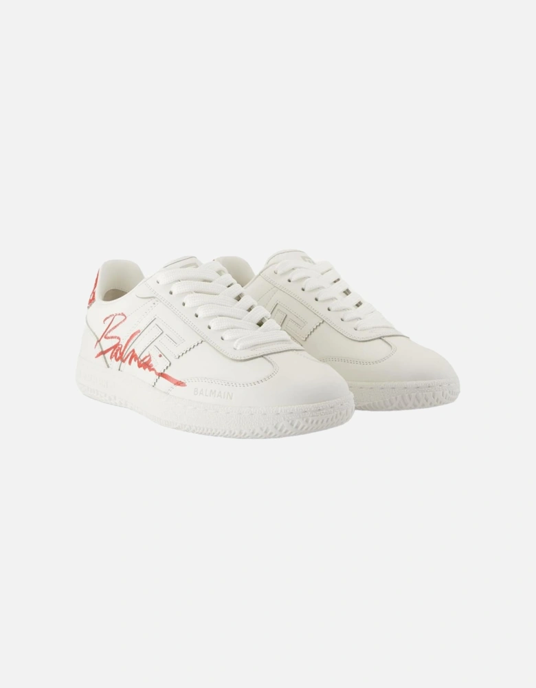 Calfskin Leather Sneakers with Smooth Finish