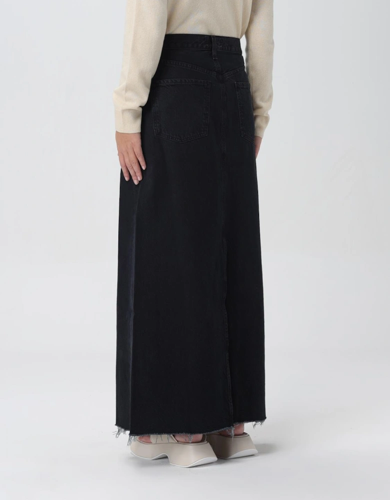 Riley Maxi Raw Hem Denim Skirt