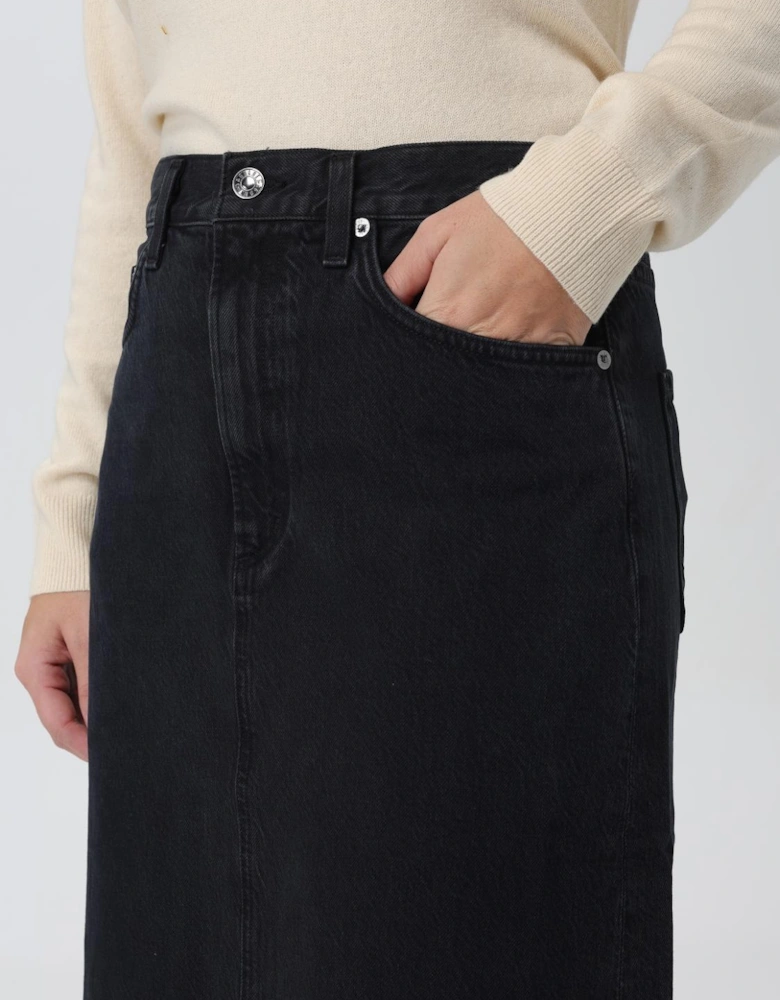 Riley Maxi Raw Hem Denim Skirt