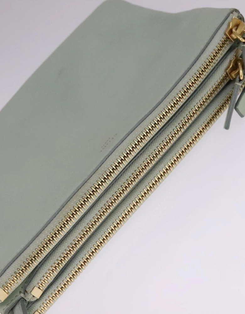 Leather Trio Shoulder Bag with Gold Accents