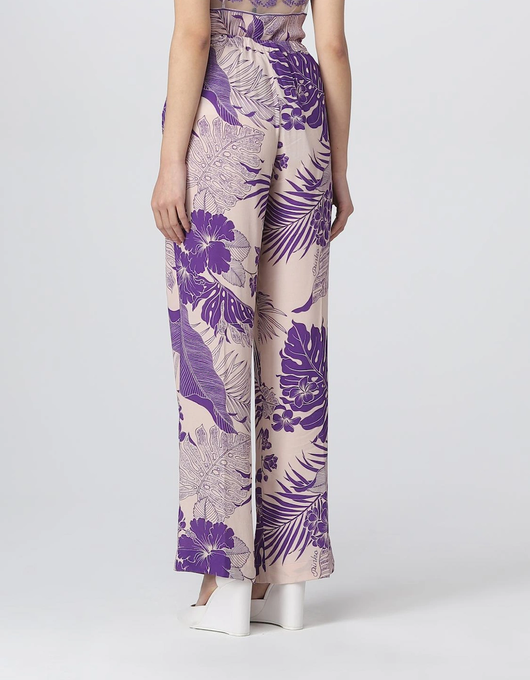 Floral Print Wide Leg Pants