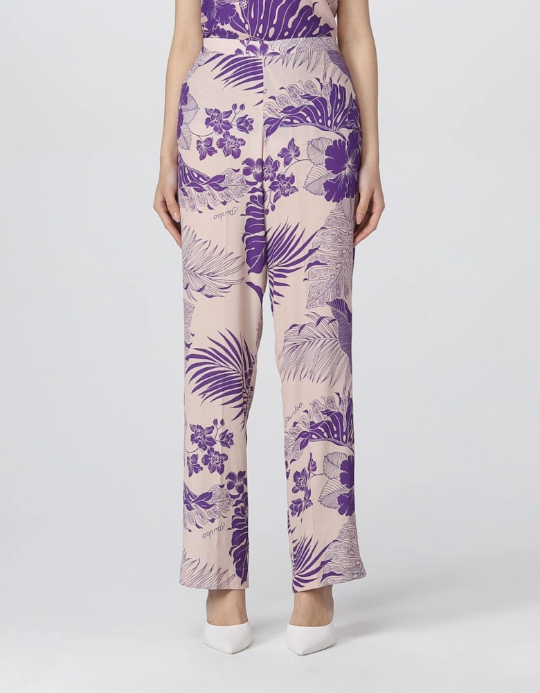 Floral Print Wide Leg Pants