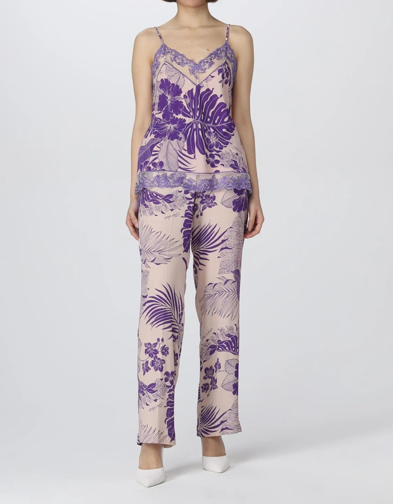 Floral Print Wide Leg Pants