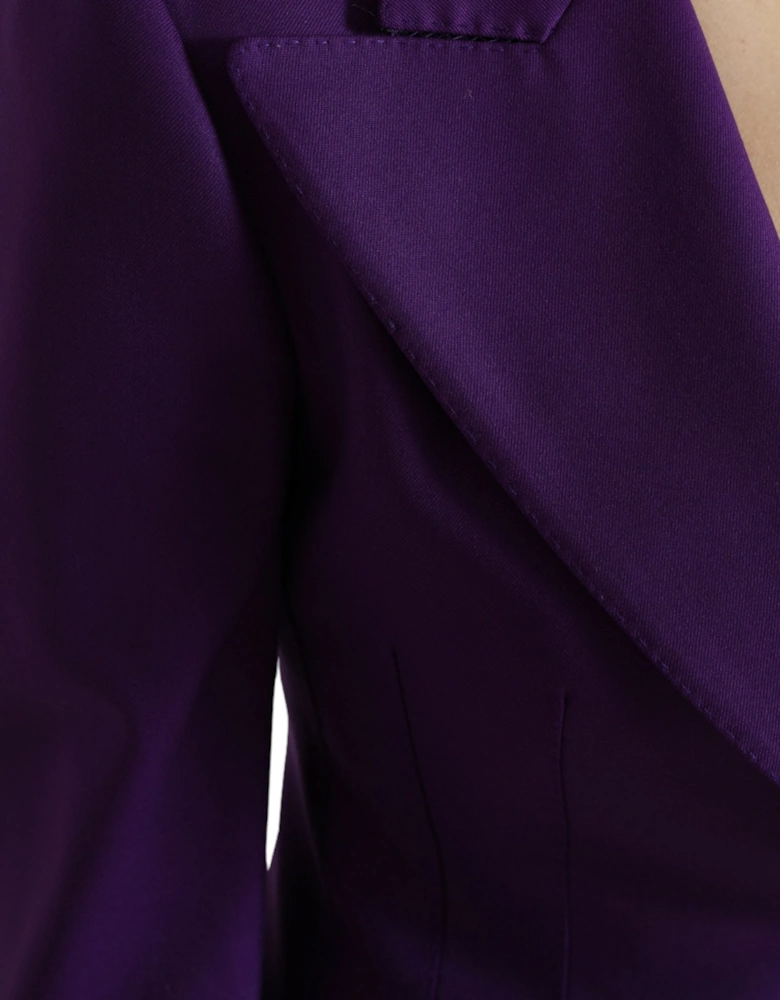 Single-Breasted Wool Blazer with Peaked Lapels