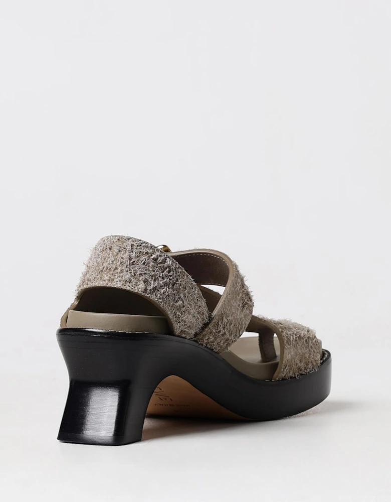 Heeled Suede Sandals Buckle