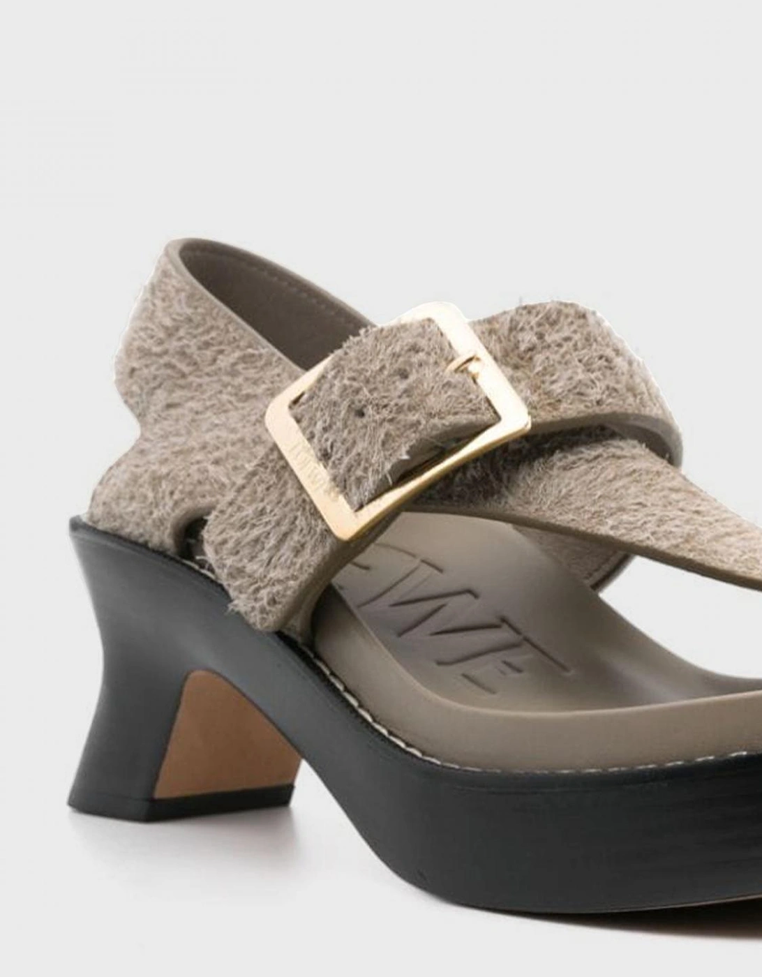 Heeled Suede Sandals Buckle