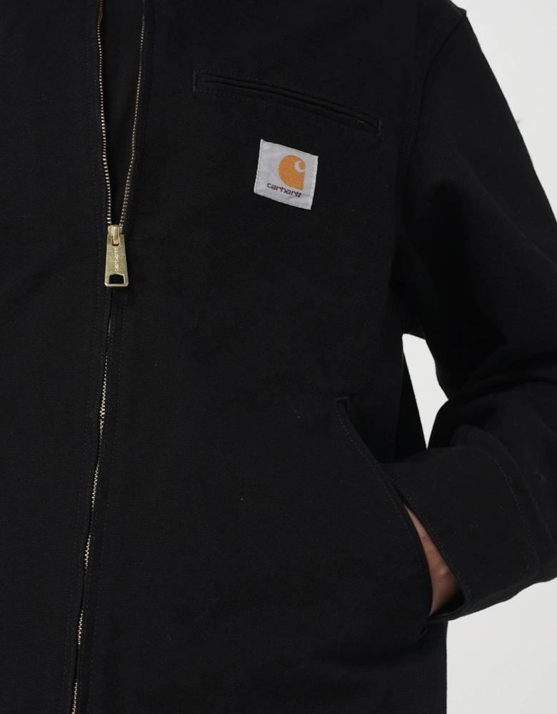 Zip-Up Jacket with Classic Collar and Chest Logo Detailing for Everyday Style