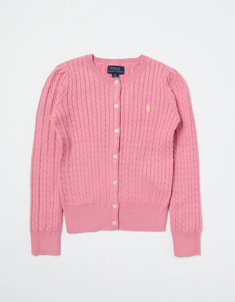 Girls Cable Knit Cardigan Sweater
