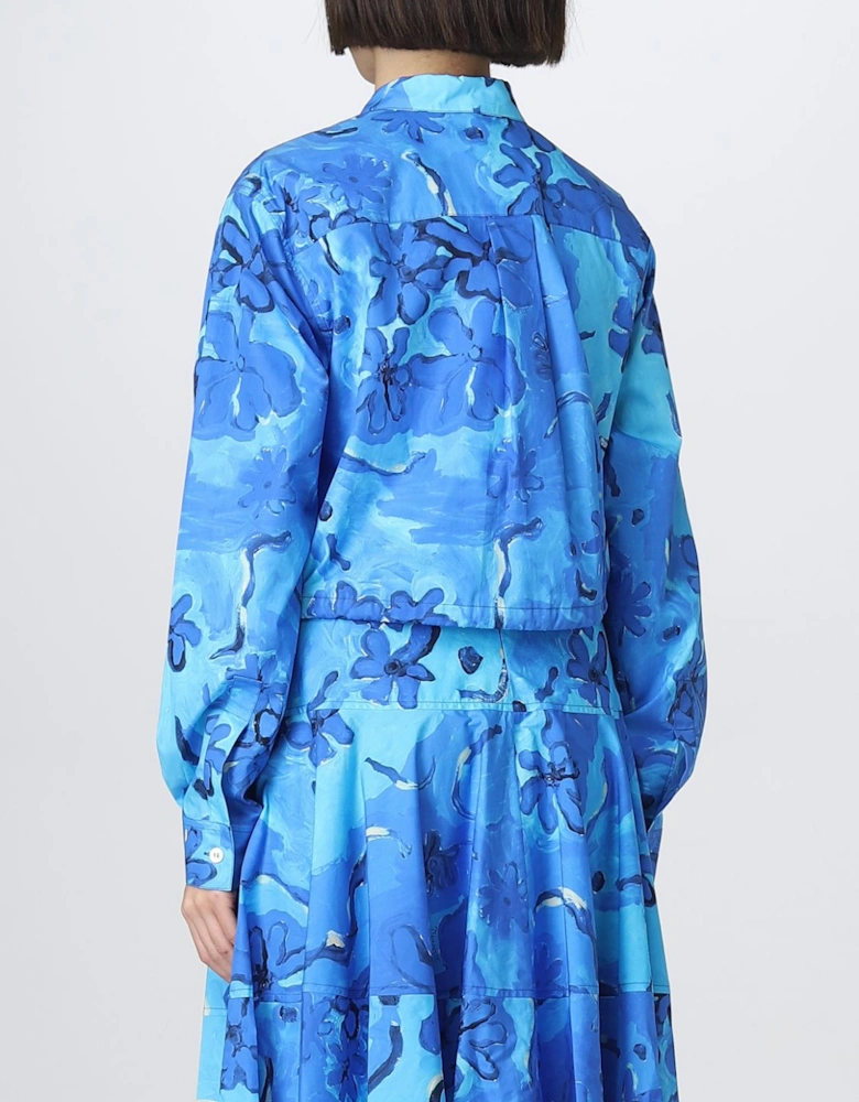 Floral Print Poplin Midi Dress