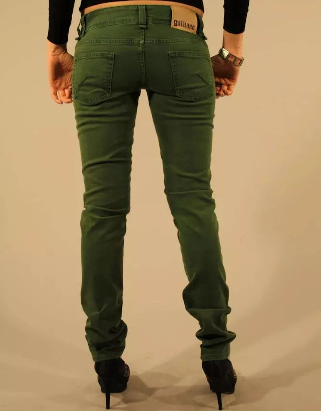 Distressed Skinny JeansDark Green