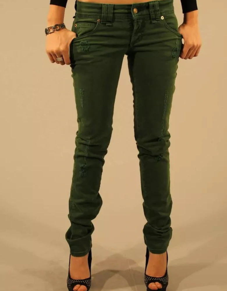 Distressed Skinny JeansDark Green